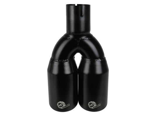 aFe MACH Force-Xp 409 Stainless Steel Clamp-on Exhaust Tip 2.5in Inlet 3.5in Outlet - Black