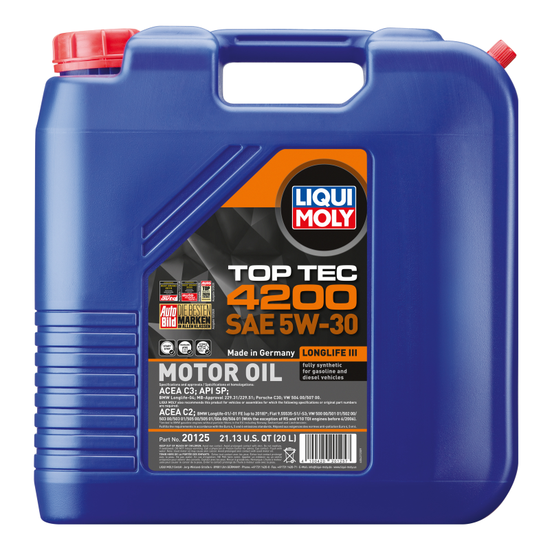 Load image into Gallery viewer, LIQUI MOLY 20L Top Tec 4200 New Generation Motor Oil SAE 5W30
