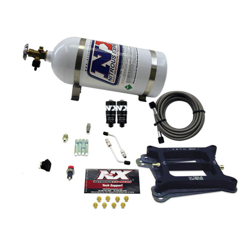 Load image into Gallery viewer, Nitrous Express 4150 Hitman 4-BBL Nitrous Kit (100-200HP) w/10lb Bottle

