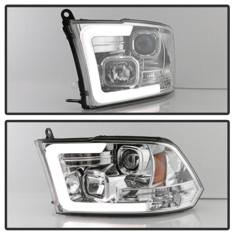 Load image into Gallery viewer, Spyder 09-16 Dodge Ram 1500 V2 Projector Headlights - Halogen - DRL - Chrome (PRO-YD-DR09V2-LBDRL-C)
