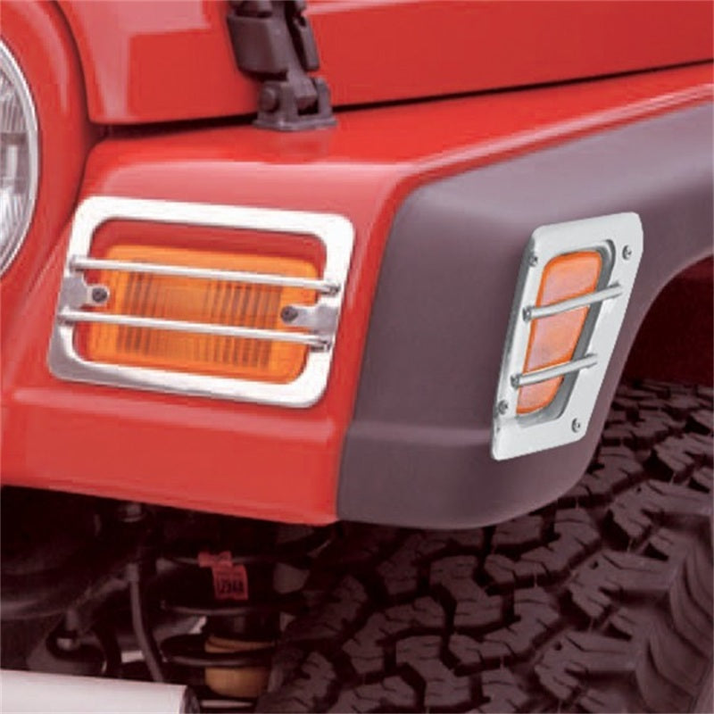Load image into Gallery viewer, Rugged Ridge 97-06 Jeep Wrangler TJ Stainless Steel Side Marker / Turn Signal Euro Guard Set
