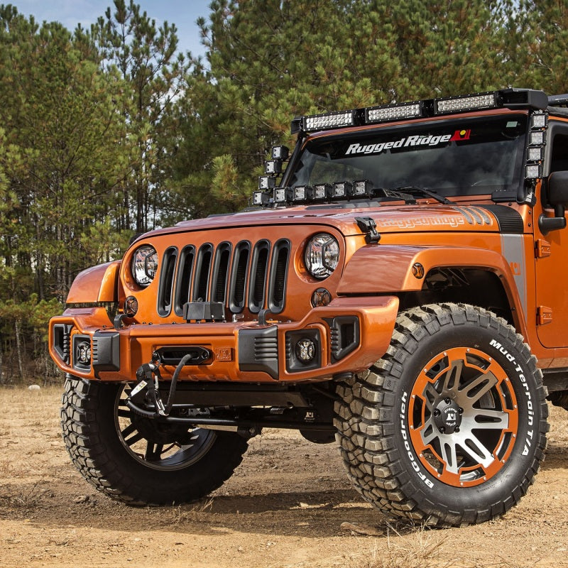 Load image into Gallery viewer, Rugged Ridge 07-18 Jeep Wrangler JK Turn/Side/Fog Light Elite Euro Guard Kit
