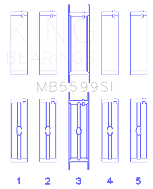 King Engine Bearings International 421CI/446CI V8 (STD Size) Crankshaft Main Bearing Set