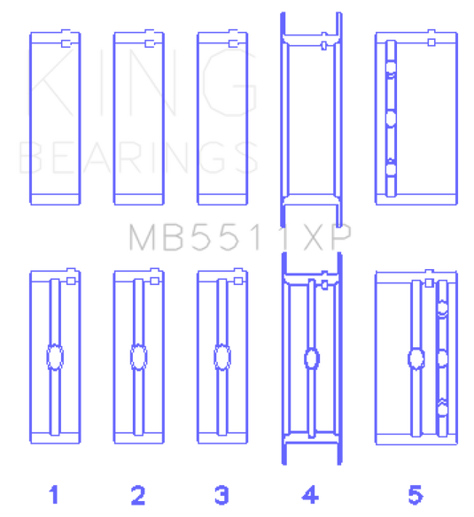 King Engine Bearings General Motors 326 / 350 / 389 / 400 3 Inch Main Bearing Set