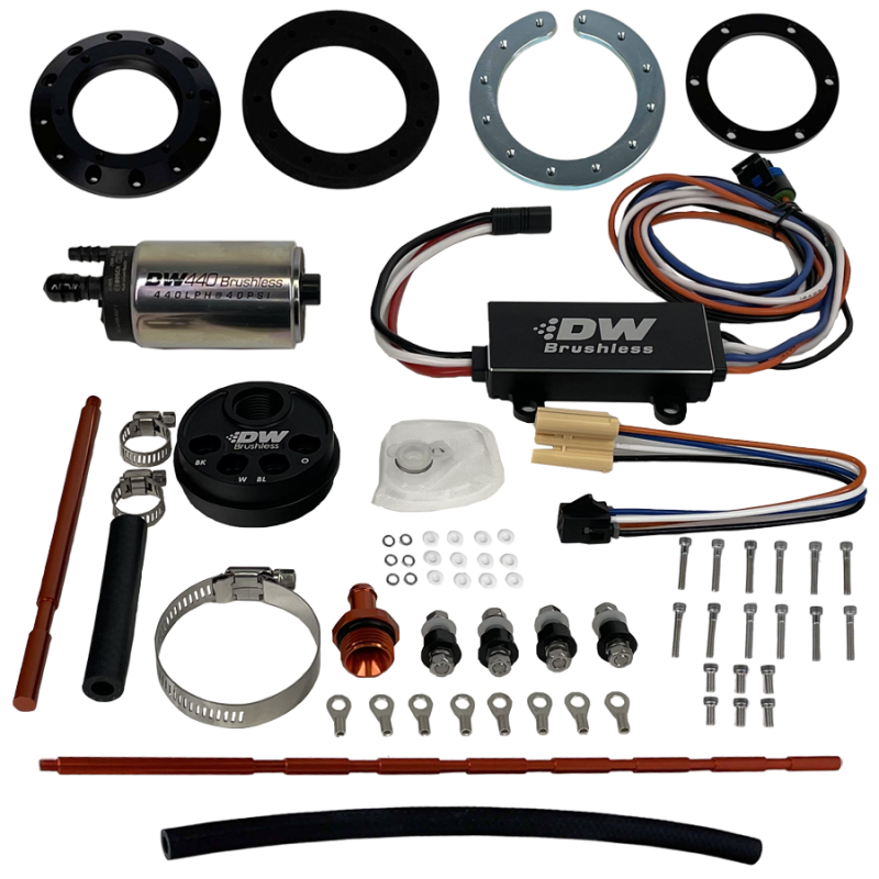 Load image into Gallery viewer, DeatschWerks Universal In-Tank Pump Mount w/ DW440 Brushless 415lph Fuel Pump &amp; Controller
