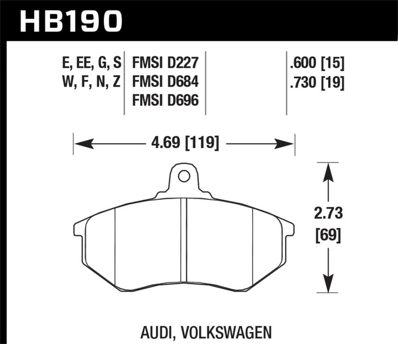 Load image into Gallery viewer, Hawk 1985 Audi 4000 1.8L S 256mm Rotors Front ER-1 Brake Pads
