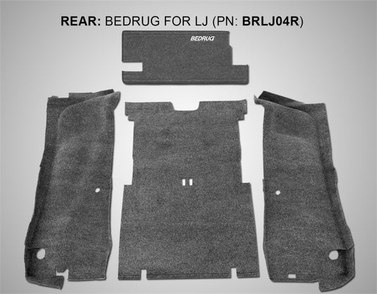 BedRug 03-06 Jeep LJ Unlimited Rear 4pc Cargo Kit (Incl Tailgate & Tub Liner)