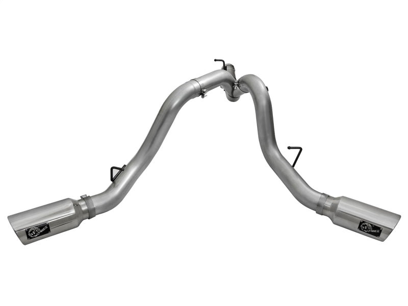 Load image into Gallery viewer, aFe LARGE Bore HD 4in Dual DPF-Back SS Exhaust w/Polished Tip 16-17 GM Diesel Truck V8-6.6L (td) LML
