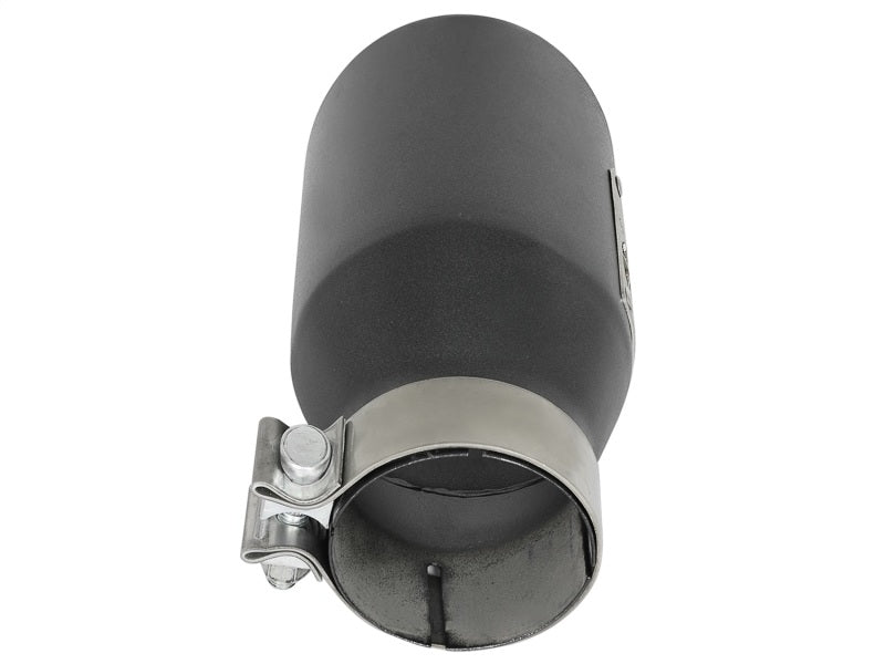 Load image into Gallery viewer, aFe MACH Force-Xp 3in 304 SS Metallic Black Exhaust Tip 3in In x 4-1/2in Out x 9in L Bolt-On Left

