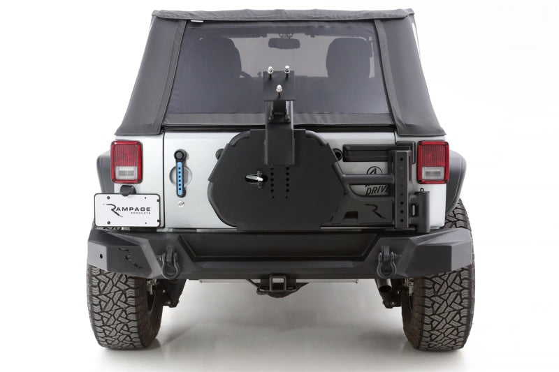 Load image into Gallery viewer, Rampage 07-18 Jeep Wrangler JK (Incl. Unlimited) Trail Guard Tire Carrier - Black
