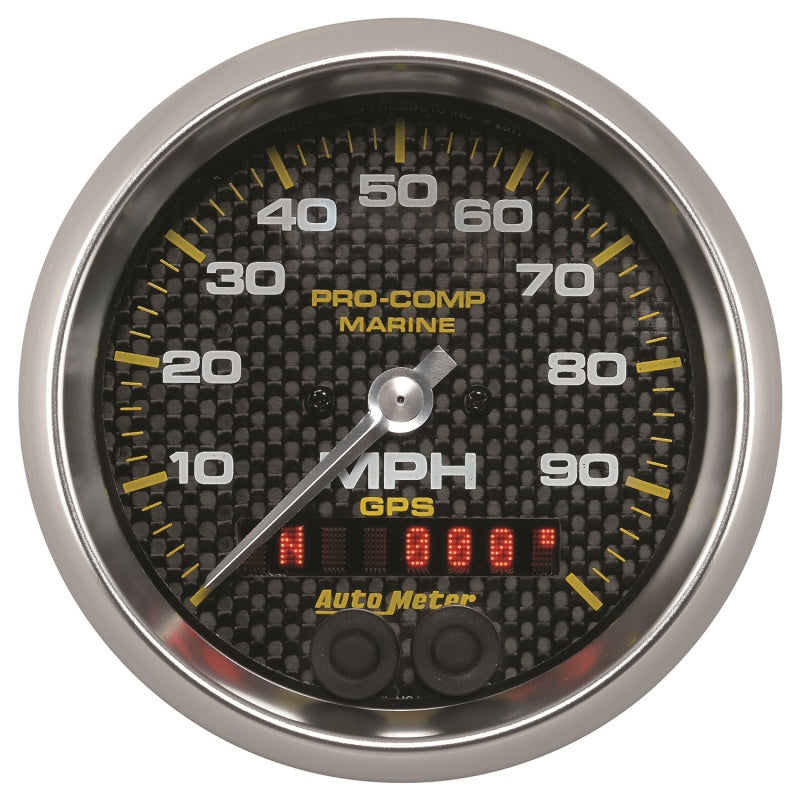 Load image into Gallery viewer, Autometer Marine Carbon Fiber 3-3/8in 100MPH GPS Speedometer Gauge
