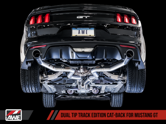 AWE Tuning S550 Mustang GT Cat-Back Exhaust - Track Edition (Chrome Silver Tips)