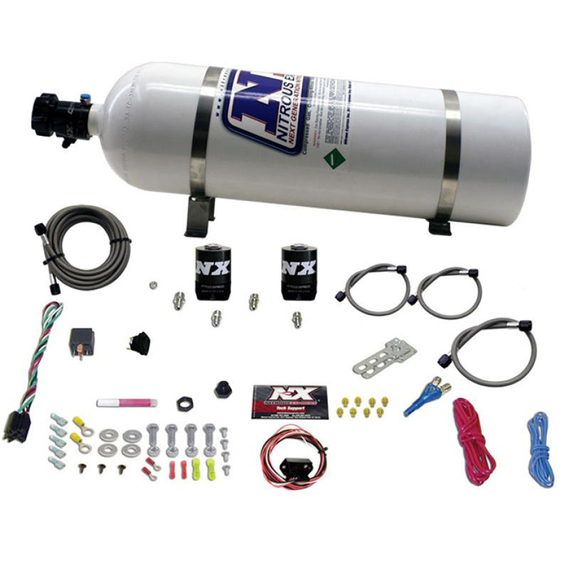 Load image into Gallery viewer, Nitrous Express Universal Fly By Wire Single Nozzle Nitrous Kit w/15lb Bottle (Incl TPS Switch)
