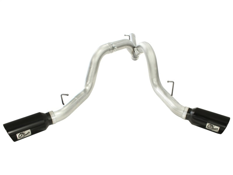 Load image into Gallery viewer, aFe MACHForce XP Exhaust Aluminized Dual Split DPF Back 11-15 GM Diesel Truck V8-6.6L (td) (BLK tip)
