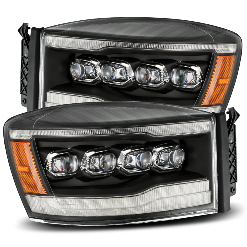 Load image into Gallery viewer, AlphaRex 06-08 Dodge Ram 1500HD NOVA LED ProjHeadlights Plank Style Blk w/Seq Signal/DRL/Amber LED
