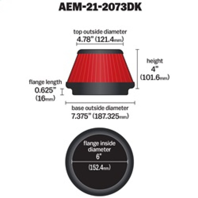 Load image into Gallery viewer, AEM 5 in x 5 in Dryflow Air Filter
