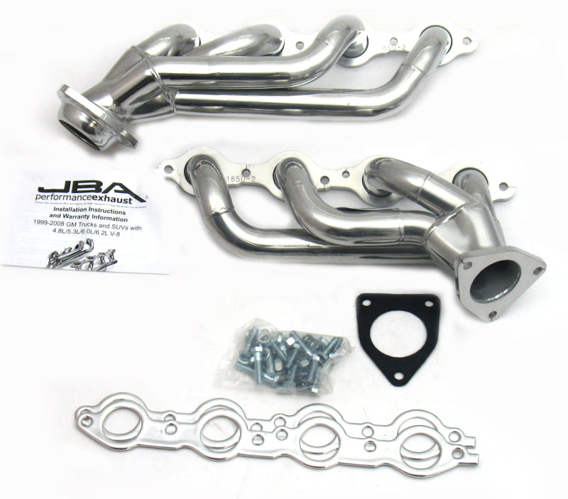 Load image into Gallery viewer, JBA 02-13 GM Truck 4.8L/5.3L LS Silver Ctd Cat4Ward Header
