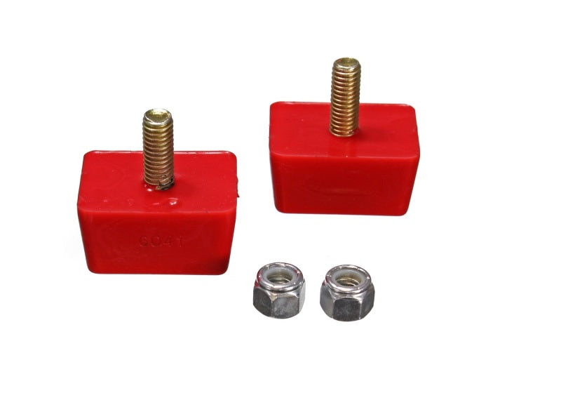 Load image into Gallery viewer, Energy Suspension Univ Red 7/8in H x 1-7/8in L x 1-3/8in W Low Profile Rectangular Bump Stops (2 ea)
