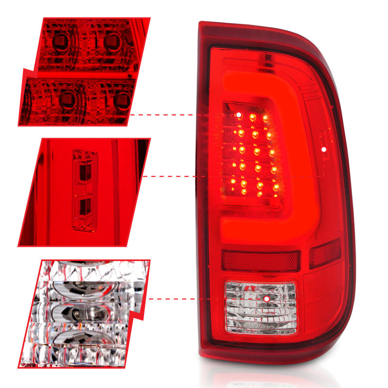 Load image into Gallery viewer, ANZO 2008-2016 Ford F-250 LED Taillights Chrome Housing Red/Clear Lens (Pair)
