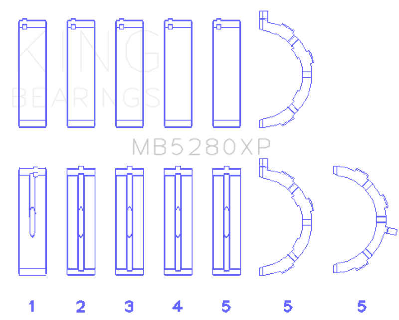 Load image into Gallery viewer, King Engine Bearings Ford Prod. V8 4.6L/5.4L (Size STDX) Performance Main Bearing Set
