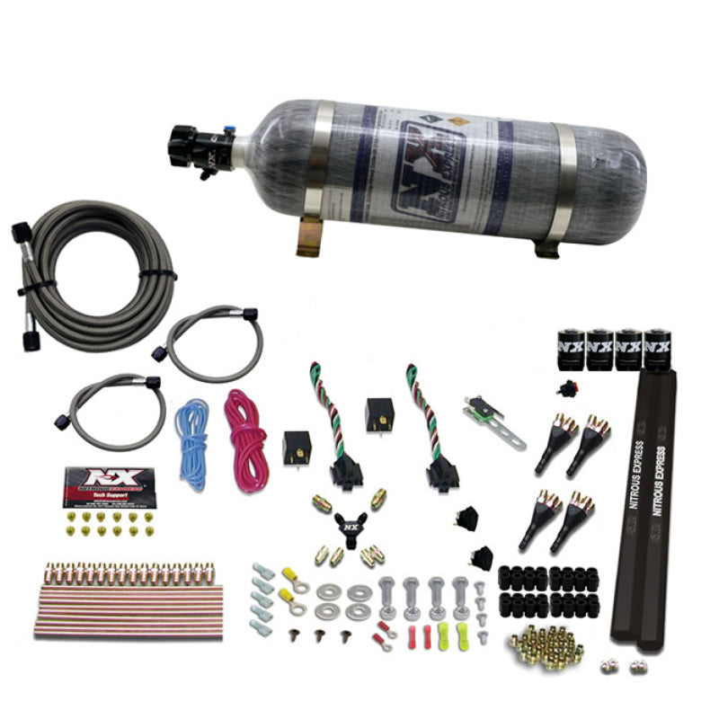 Load image into Gallery viewer, Nitrous Express 4 Cyl SX2 Nozzle Nitrous Kit (100-300HP x 2) w/Composite Bottle
