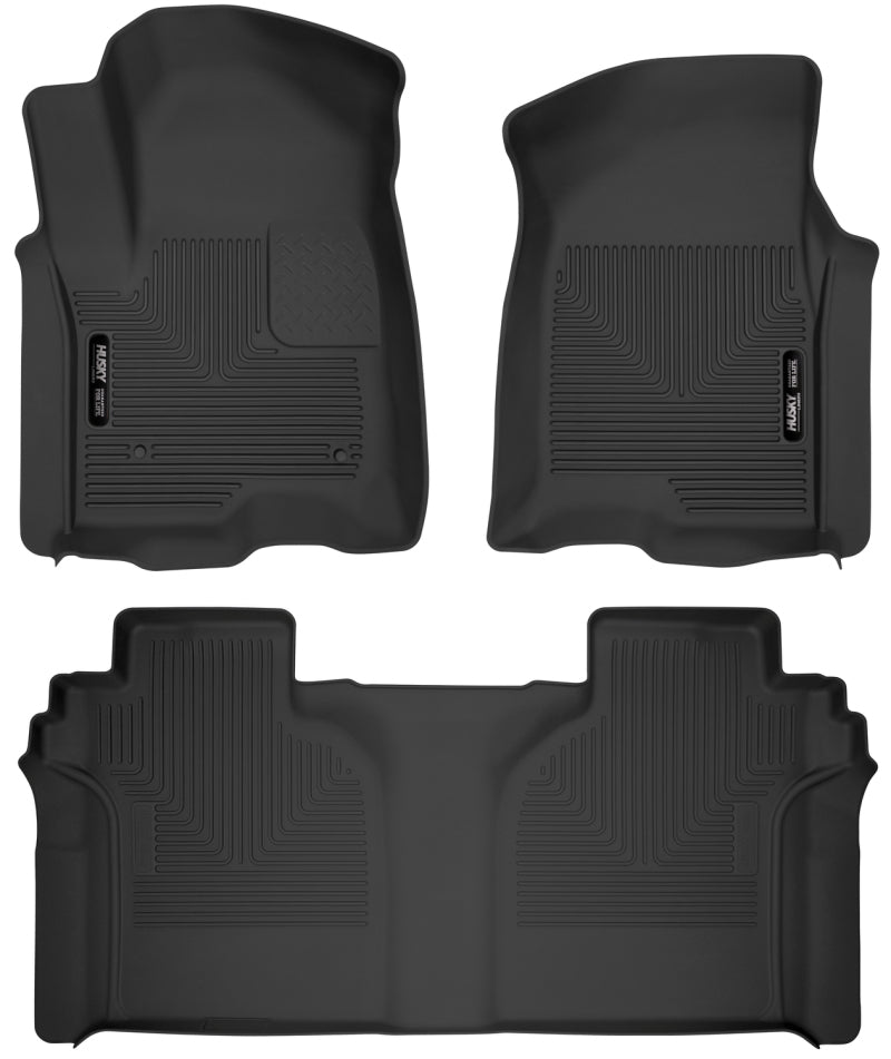Load image into Gallery viewer, Husky Liners 19-23 Chevrolet Silverado 1500 CC X-Act Contour Front &amp; Second Seat Floor Liners
