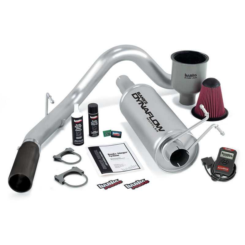 Load image into Gallery viewer, Banks Power 99-04 Ford 6.8L Ext/Crew Cab Stinger System w/ AutoMind - SS Single Exhaust w/ Black Tip
