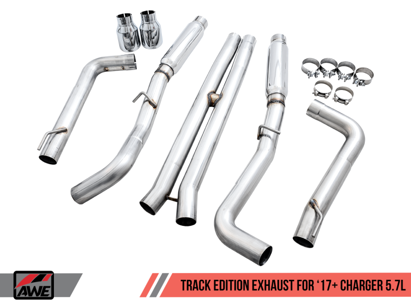 Load image into Gallery viewer, AWE Tuning 2017+ Dodge Charger 5.7L Track Edition Exhaust - Chrome Silver Tips
