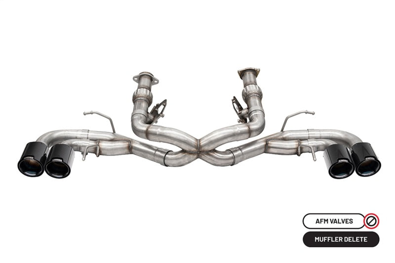 Load image into Gallery viewer, Corsa 2020-2025 Chevrolet Corvette C8 RWD 3in Track Cat-Back Delete Exhaust w/4.5in CF Black PVDTips

