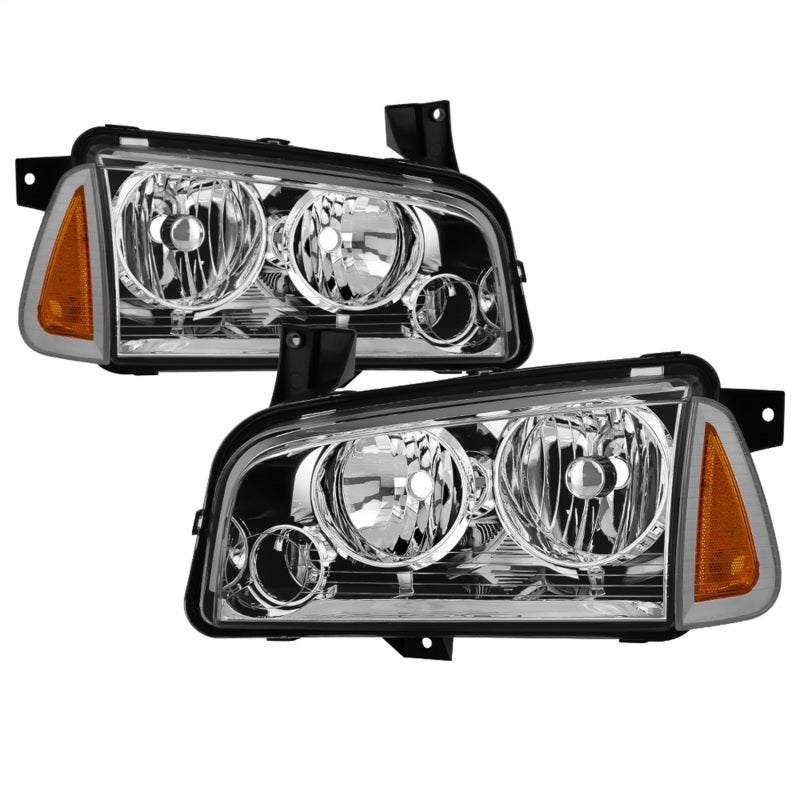 Load image into Gallery viewer, xTune 05-10 Dodge Charger 4pc OEM Style Halogen Headlights w/Corner - Chrome (HD-JH-DCH05-SET-C)
