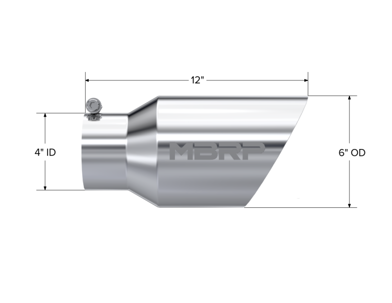 Load image into Gallery viewer, MBRP Universal Tip 6 O.D. Dual Wall Angled 4 inlet 12 length
