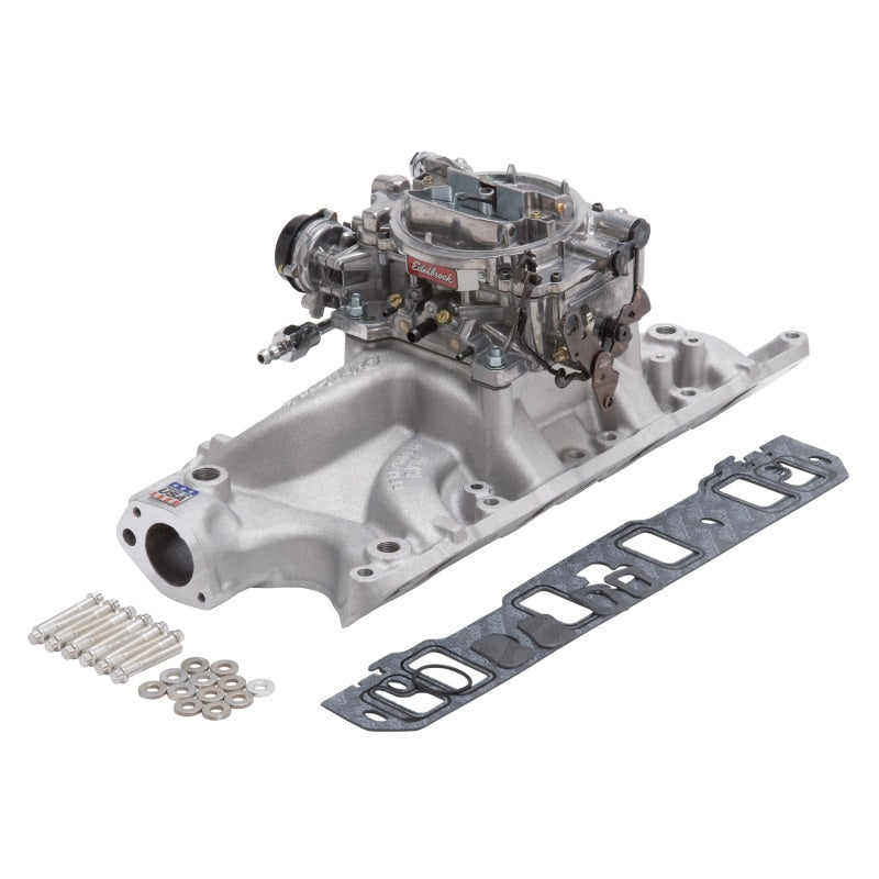 Load image into Gallery viewer, Edelbrock Manifold And Carb Kit Performer RPM Small Block Ford 289-302 Natural Finish
