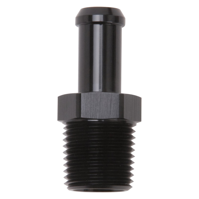 Load image into Gallery viewer, Edelbrock Hose End Straight 1/2In NPT to 1/2In Barb Black Anodize
