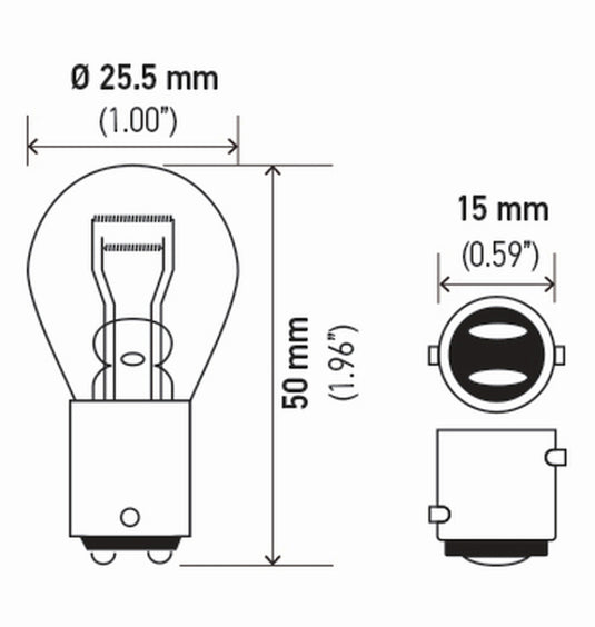 Hella Bulb 1157 12V 27/8W Ba9S S8 (2)