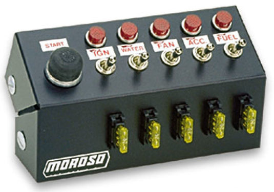 Moroso Toggle Switch Panel - Cage Mount - 7in - Five On/Off Switches