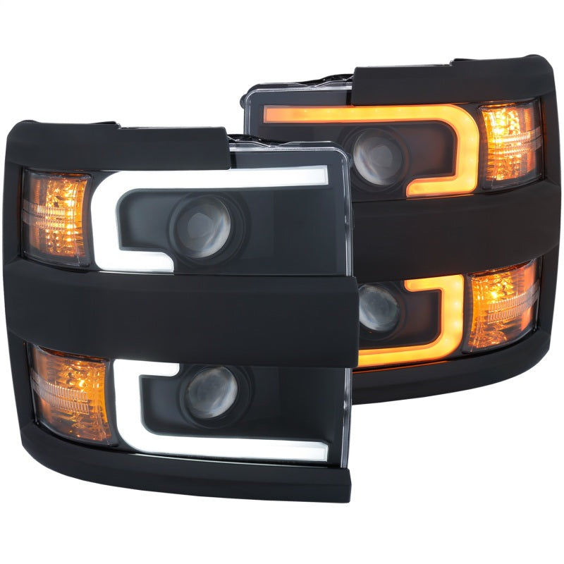 Load image into Gallery viewer, ANZO Projector Headlights 15-17 Chevrolet Silverado 2500HD / 3500HD Black w/ Black Rim
