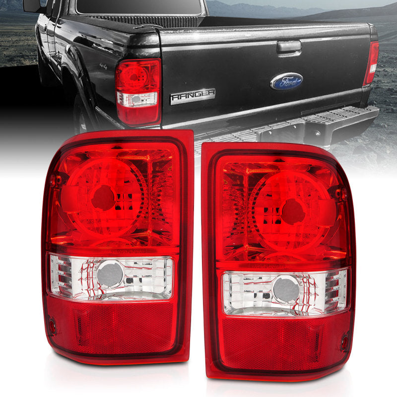 Load image into Gallery viewer, ANZO 2001-2011 Ford Ranger Taillights w/ Red/Clear Lens (OE Replacement) Pair
