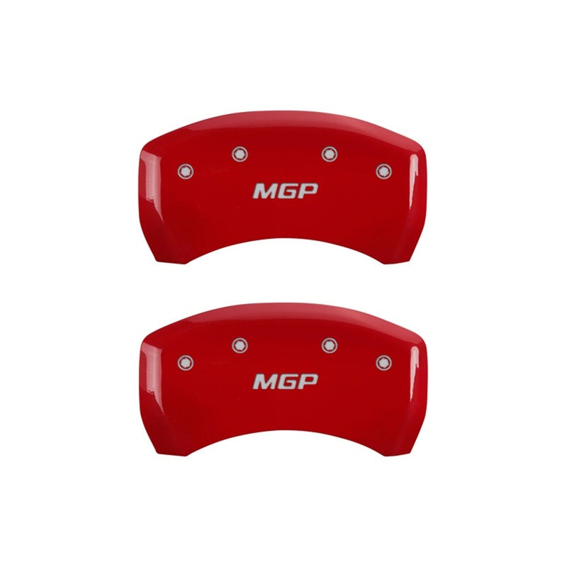 Load image into Gallery viewer, MGP Rear set 2 Caliper Covers Engraved Rear MGP Red finish silver ch
