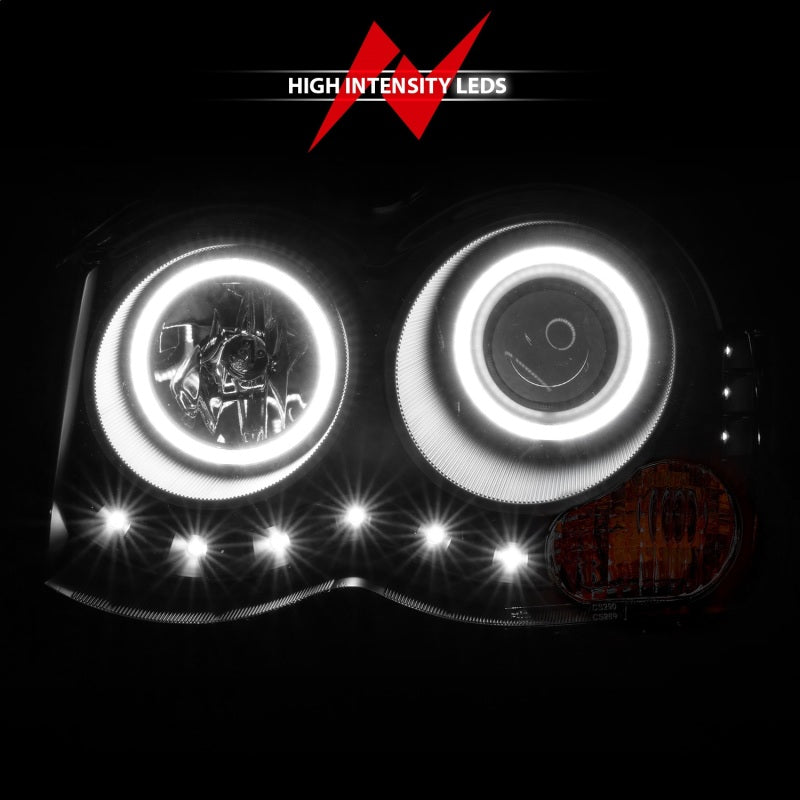 Load image into Gallery viewer, ANZO 2008-2010 Jeep Grand Cherokee Projector Headlights w/ Halo Black (CCFL)
