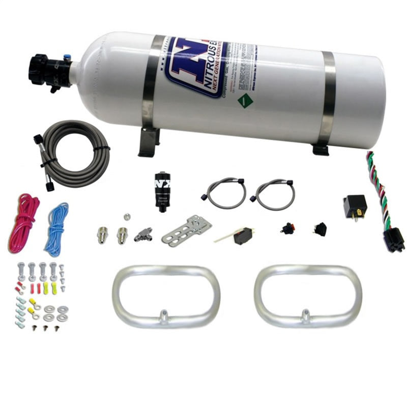 Load image into Gallery viewer, Nitrous Express Dual Ntercooler Ring System (2 - 6 x 6 Rings) w/15lb Bottle
