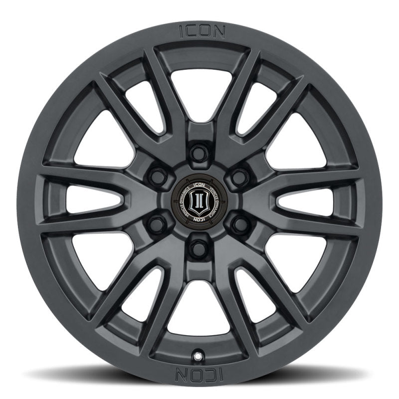 Load image into Gallery viewer, ICON Vector 6 17x8.5 6x5.5 25mm Offset 5.75in BS 95.1mm Bore Satin Black Wheel
