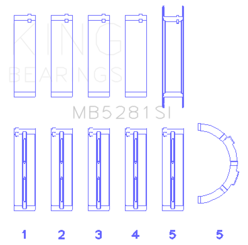 Load image into Gallery viewer, King Engine Bearings Ford 281CI 4.6L V8 (Size STD) Main Bearing Set
