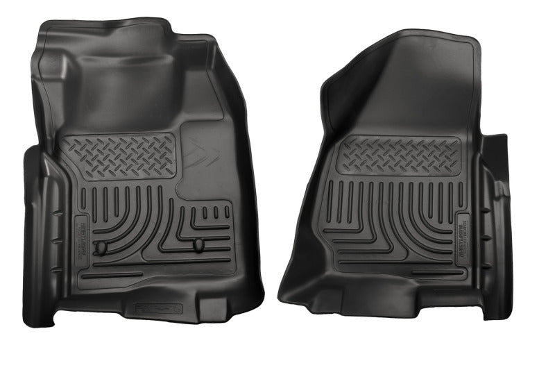 Load image into Gallery viewer, Husky Liners 11-12 Ford SuperDuty Regular Cab WeatherBeater Black Floor Liners
