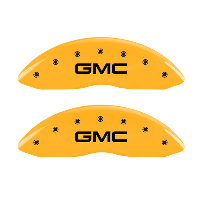 MGP 4 Caliper Covers Engraved Front & Rear Denali Yellow finish black ch