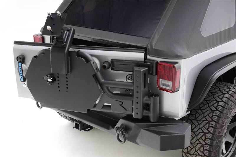 Load image into Gallery viewer, Rampage 07-18 Jeep Wrangler JK (Incl. Unlimited) Trail Guard Tire Carrier - Black
