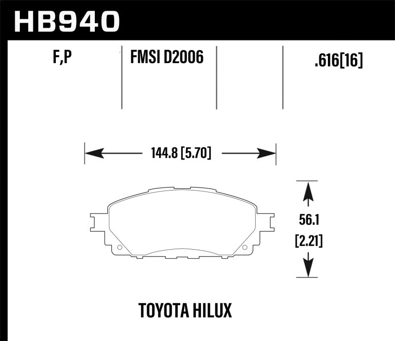 Load image into Gallery viewer, Hawk 16-17 Toyota Hilux Street HPS Front Brake Pads
