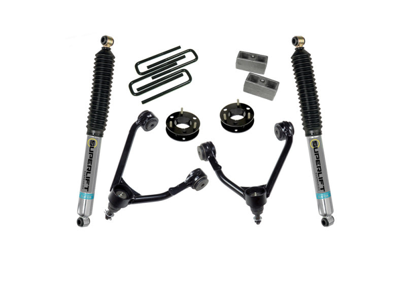 Load image into Gallery viewer, Superlift 07-16 Chevy Silv 1500 2WD 3.5in Lift Kit w/ Cast Steel Control Arms &amp; Bilstein Rear Shocks
