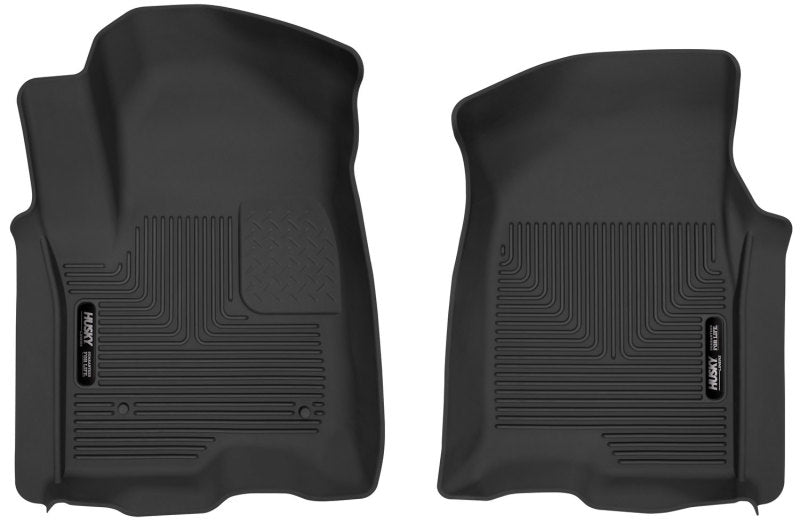 Load image into Gallery viewer, Husky Liners 19-23 Chevy Silverado 1500 Crew Cab/Double Cab X-Act Contour Front Black Floor Liners
