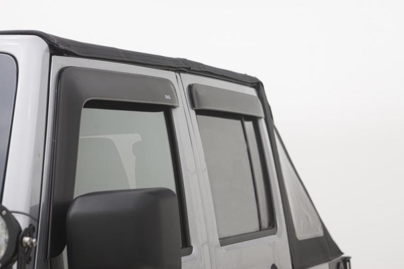 Load image into Gallery viewer, AVS 07-18 Jeep Wrangler (2 Door) Ventvisor &amp; Aeroskin Deflector Combo Kit - Matte Black
