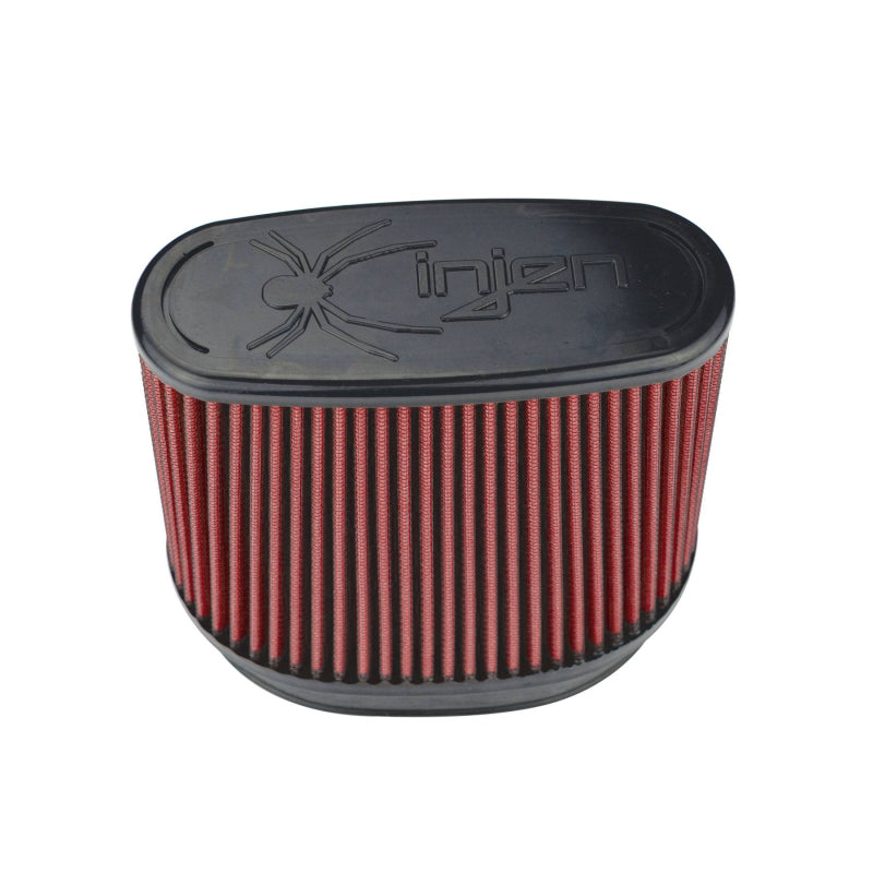 Load image into Gallery viewer, Injen 8-Layer Oiled Cotton Gauze Air Filter/ Oval ID Oval Base/5.55in Media HT/7in x 2.75in Oval Top
